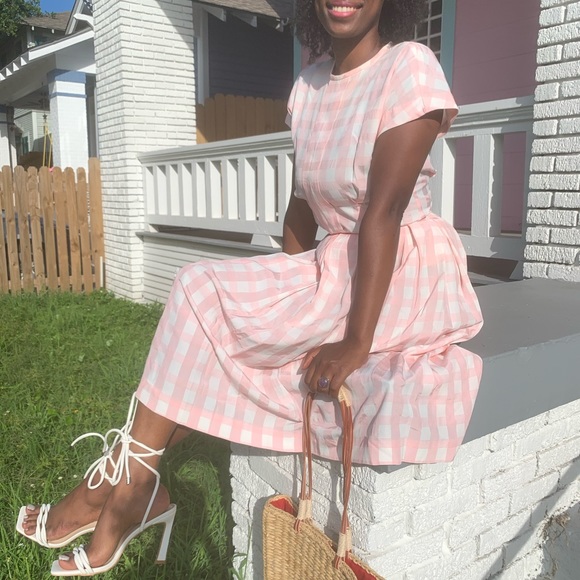 Pastel Pink Plaid Outfit VTG - Picture 2 of 7